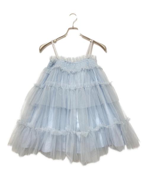 Honey mi Honey（ハニーミーハニー）Honey mi Honey (ハニーミーハニー) tulle tiered tunic camisole ブルー サイズ:Freeの古着・服飾アイテム