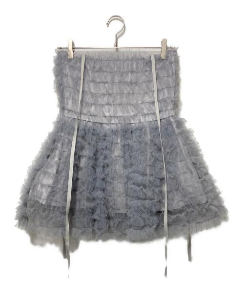 Honey mi Honey（ハニーミーハニー）Honey mi Honey (ハニーミーハニー) チュールフリルキャミソール グレー サイズ:FREEの古着・服飾アイテム