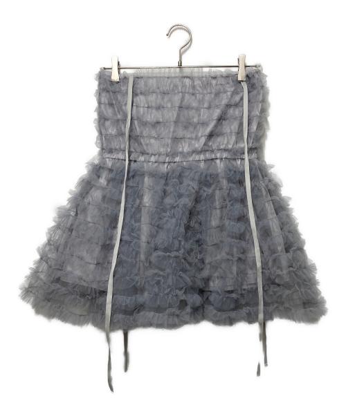 Honey mi Honey（ハニーミーハニー）Honey mi Honey (ハニーミーハニー) チュールフリルキャミソール グレー サイズ:FREEの古着・服飾アイテム