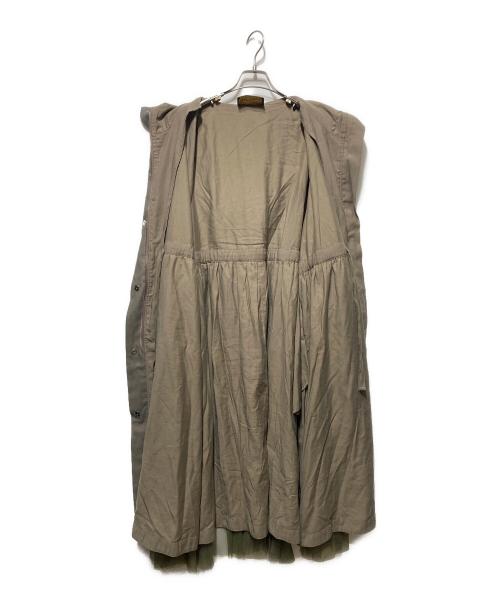 Belle vintage（ベル ヴィンテージ）Belle vintage (ベル ヴィンテージ) ロングチュールフーデッドコート カーキの古着・服飾アイテム