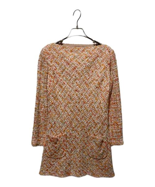 JUNYA WATANABE COMME des GARCONS（(ジュンヤワタナベ コムデギャルソン）JUNYA WATANABE COMME des GARCONS ((ジュンヤワタナベ コムデギャルソン) ツイードワンピース オレンジ×ホワイト サイズ:Ｓの古着・服飾アイテム