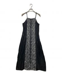 sahara（サハラ）の古着「Flower Lace Shiny Dress」｜ブラック