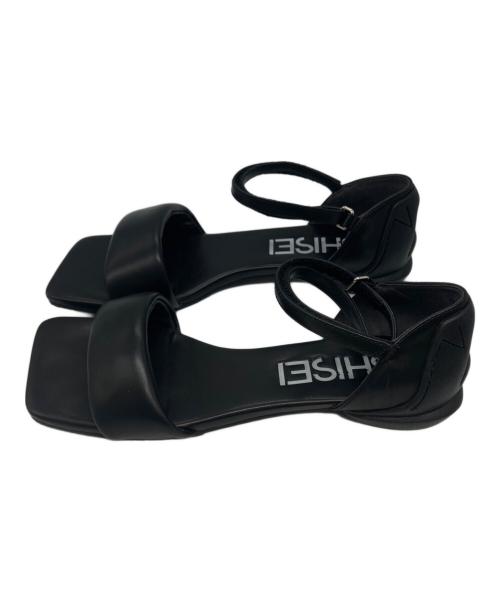 SHISEI（シセイ）SHISEI (シセイ) スクエアトゥサンダル ブラック サイズ:36 1/2の古着・服飾アイテム