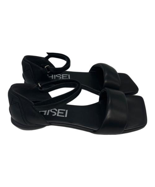 SHISEI（シセイ）SHISEI (シセイ) スクエアトゥサンダル ブラック サイズ:36 1/2の古着・服飾アイテム