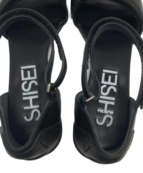 SHISEI（シセイ）SHISEI (シセイ) スクエアトゥサンダル ブラック サイズ:36 1/2の古着・服飾アイテム