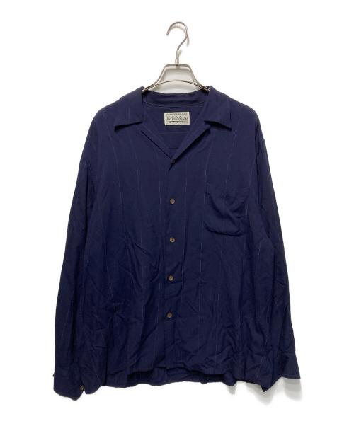 WACKO MARIA（ワコマリア）WACKO MARIA (ワコマリア) KASURI STRIPED OPEN COLLAR SHIRT ネイビー サイズ:XLの古着・服飾アイテム