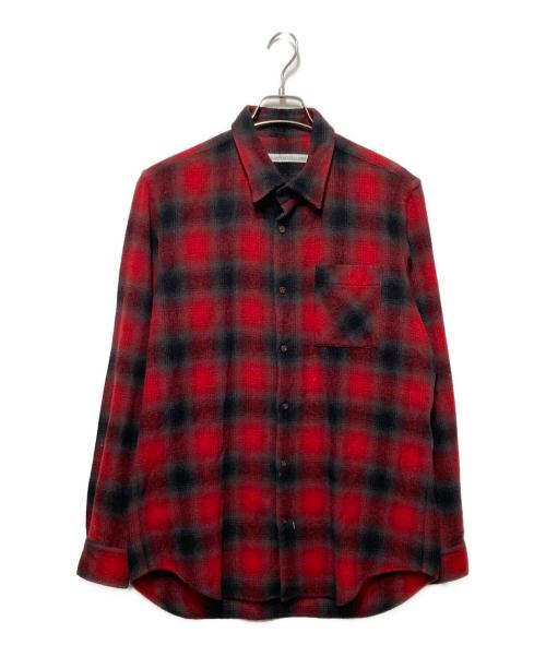 JOHN LAWRENCE SULLIVAN（ジョン ローレンス サリバン）JOHN LAWRENCE SULLIVAN (ジョン ローレンス サリバン) ウールシャツ ブラック×レッド サイズ:38の古着・服飾アイテム