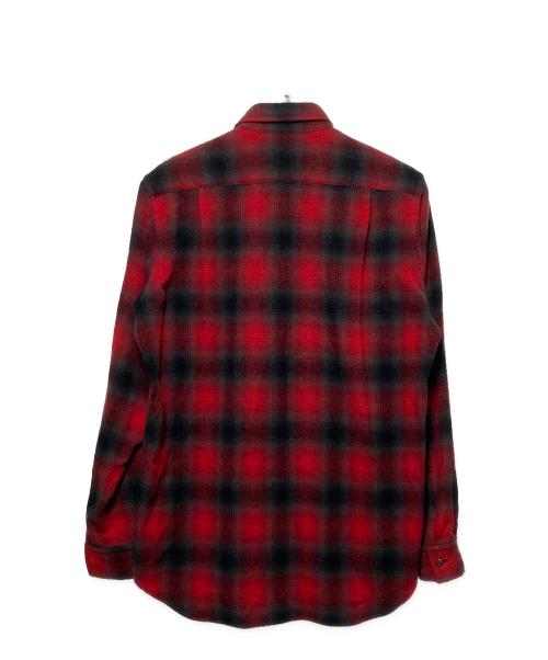 JOHN LAWRENCE SULLIVAN（ジョン ローレンス サリバン）JOHN LAWRENCE SULLIVAN (ジョン ローレンス サリバン) ウールシャツ ブラック×レッド サイズ:38の古着・服飾アイテム