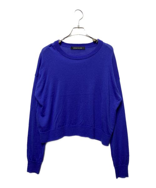 mizuiro-ind（ミズイロインド）mizuiro-ind (ミズイロインド) ハイゲージクルーネックプルオーバー ブルー サイズ:Freeの古着・服飾アイテム