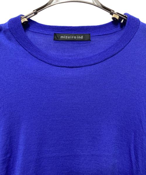 mizuiro-ind（ミズイロインド）mizuiro-ind (ミズイロインド) ハイゲージクルーネックプルオーバー ブルー サイズ:Freeの古着・服飾アイテム