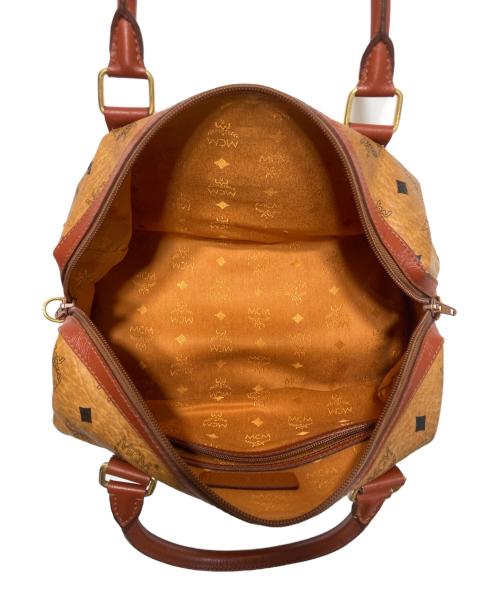 MCM（エムシーエム）MCM (エムシーエム) ヴィセトフ柄ミニボストンバッグ ブラウンの古着・服飾アイテム