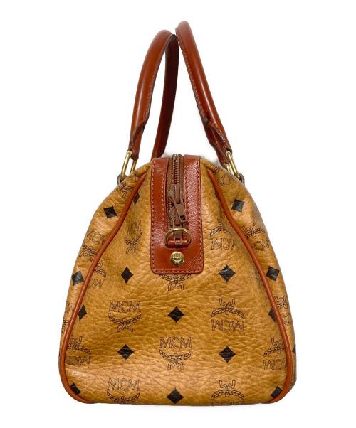 MCM（エムシーエム）MCM (エムシーエム) ヴィセトフ柄ミニボストンバッグ ブラウンの古着・服飾アイテム
