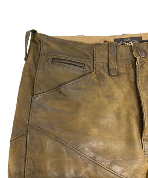 RRL（ダブルアールエル）RRL (ダブルアールエル) レザーカーゴパンツ ベージュ サイズ:28の古着・服飾アイテム