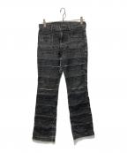 Hysteric Glamourヒステリックグラマー）の古着「KINKY ウミヘビフレアデニムパンツ」｜ブラック