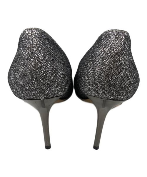 JIMMY CHOO（ジミーチュウ）JIMMY CHOO (ジミーチュウ) グリッターパンプス シルバー サイズ:38の古着・服飾アイテム
