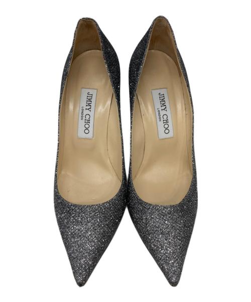 JIMMY CHOO（ジミーチュウ）JIMMY CHOO (ジミーチュウ) グリッターパンプス シルバー サイズ:38の古着・服飾アイテム