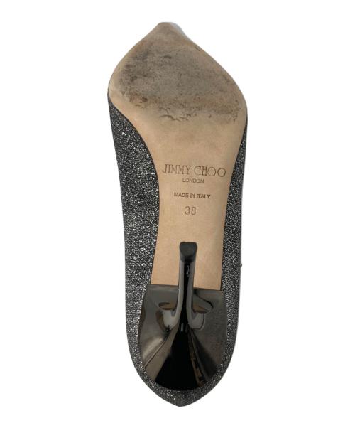 JIMMY CHOO（ジミーチュウ）JIMMY CHOO (ジミーチュウ) グリッターパンプス シルバー サイズ:38の古着・服飾アイテム