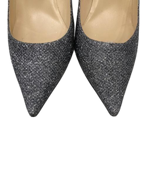 JIMMY CHOO（ジミーチュウ）JIMMY CHOO (ジミーチュウ) グリッターパンプス シルバー サイズ:38の古着・服飾アイテム