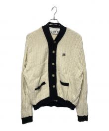 SATUR（セター）の古着「FARO POCKET BOUCLE CARDIGAN」｜ブラック×ホワイト