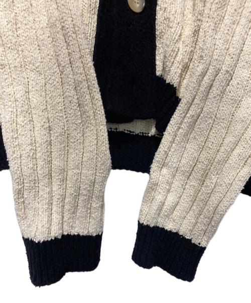 SATUR（セター）SATUR (セター) FARO POCKET BOUCLE CARDIGAN ブラック×ホワイト サイズ:XLの古着・服飾アイテム