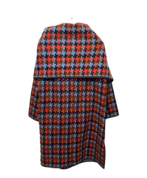tricot COMME des GARCONS（トリココムデギャルソン）tricot COMME des GARCONS (トリココムデギャルソン) ノーカラーウールコート レッド×ブルー サイズ:サイズ表記無の古着・服飾アイテム