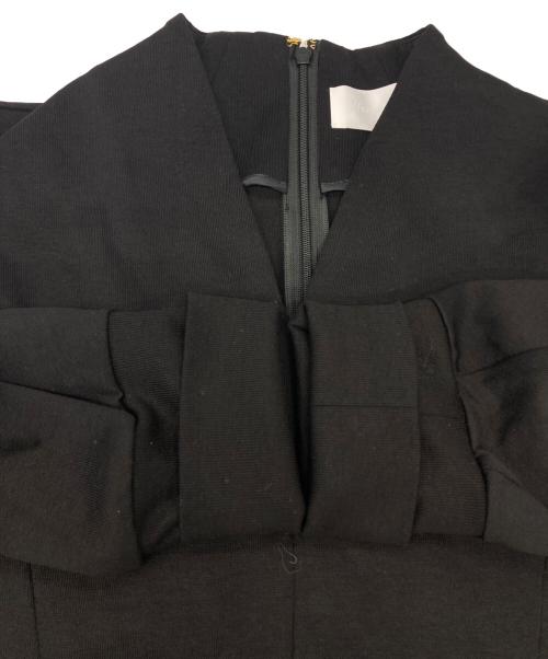 Mame Kurogouchi（マメクロゴウチ）Mame Kurogouchi (マメクロゴウチ) V-neck Cotton Classic Dress ブラック サイズ:1の古着・服飾アイテム