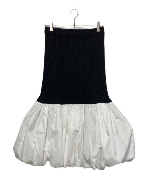 foundry mews（ファウンドリー ミューズ）foundry mews (ファウンドリー ミューズ) バルーンスカートチューブトップワンピース ブラック×ホワイト サイズ:FREEの古着・服飾アイテム