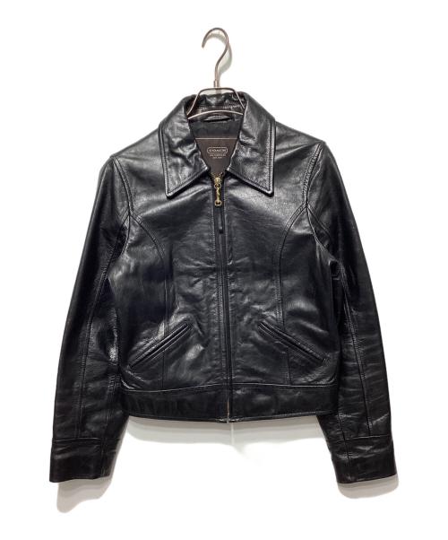 COACH（コーチ）COACH (コーチ) レザージャケット ブラック サイズ:XSの古着・服飾アイテム