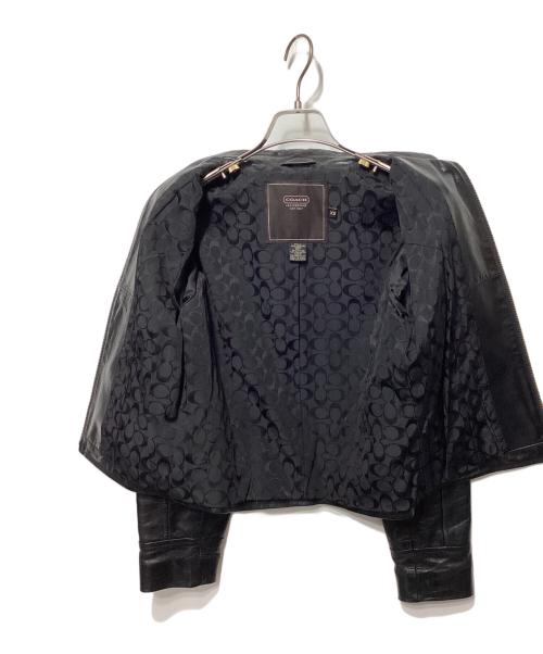 COACH（コーチ）COACH (コーチ) レザージャケット ブラック サイズ:XSの古着・服飾アイテム