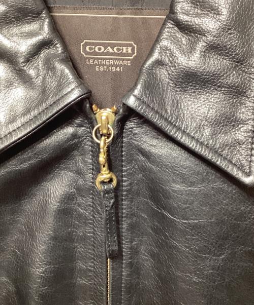 COACH（コーチ）COACH (コーチ) レザージャケット ブラック サイズ:XSの古着・服飾アイテム