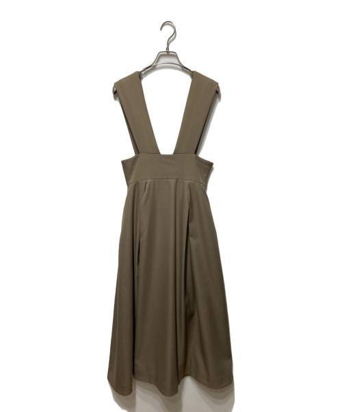 JENNE（ジェンヌ）JENNE (ジェンヌ) フレアタックジャンパードレスワンピース ベージュ サイズ:Ｍの古着・服飾アイテム