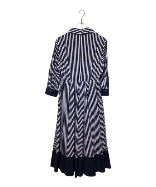 JENNE（ジェンヌ）JENNE (ジェンヌ) シャープ配色ワンピース ネイビー サイズ:Mの古着・服飾アイテム