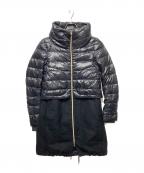 HERNOヘルノ）の古着「異素材切り替えダウンコート」｜ネイビー