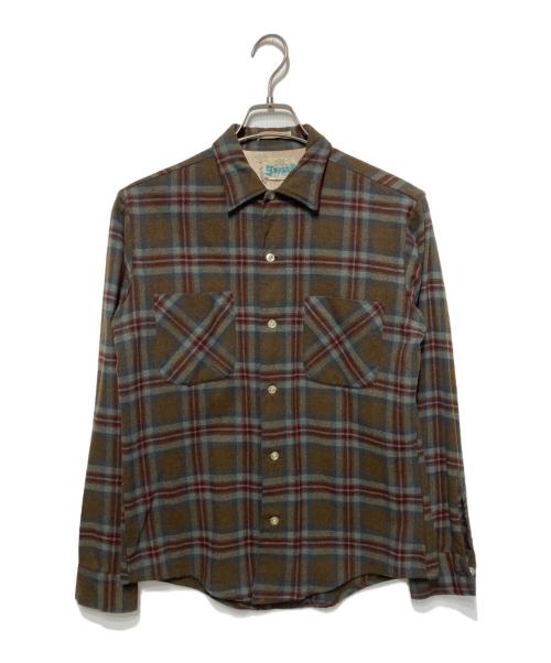 CAMPUS（キャンパス）CAMPUS (キャンパス) 60'Sヴィンテージウールシャツ ブラウン サイズ:Sの古着・服飾アイテム