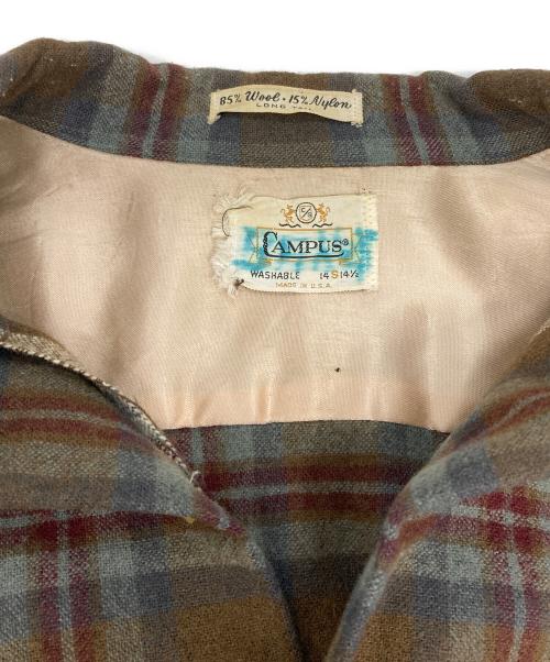CAMPUS（キャンパス）CAMPUS (キャンパス) 60'Sヴィンテージウールシャツ ブラウン サイズ:Sの古着・服飾アイテム