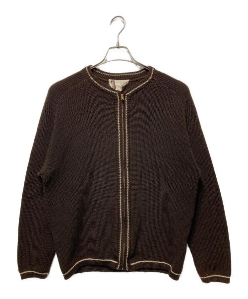 PENNEYS（ペニーズ）PENNEYS (ペニーズ) ジップカーディガン ブラウン サイズ:Mの古着・服飾アイテム