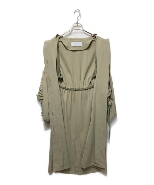 MURRAL（ミューラル）MURRAL (ミューラル) Gathered sleeve military coat グリーン サイズ:freeの古着・服飾アイテム