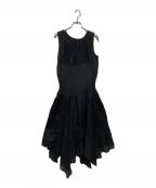 ISSEY MIYAKE FETEイッセイミヤケフェット）の古着「N/S切替ワンピース」｜ブラック