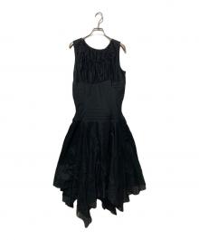 ISSEY MIYAKE FETE（イッセイミヤケフェット）の古着「N/S切替ワンピース」｜ブラック