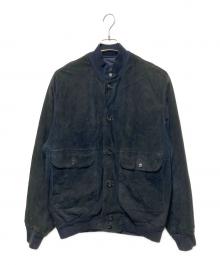 ENRICO MANDELLI（エンリコ・マンデッリ）の古着「スウェードジャケット」｜ネイビー