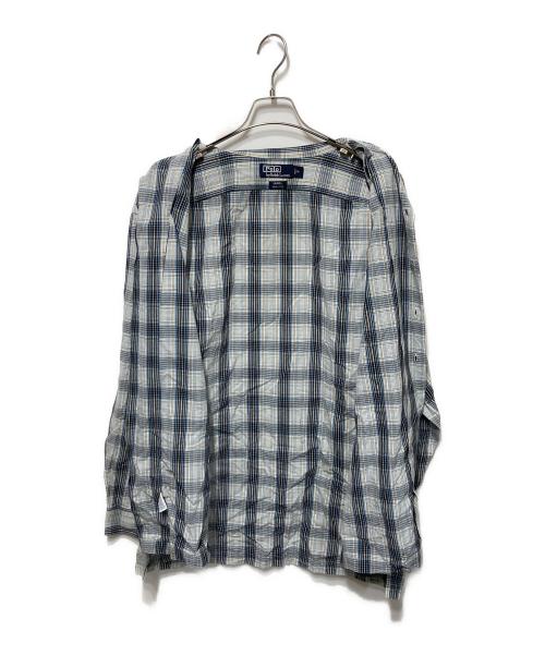POLO RALPH LAUREN（ポロ・ラルフローレン）POLO RALPH LAUREN (ポロ・ラルフローレン) 開襟チェックシャツ ブルー サイズ:XLの古着・服飾アイテム