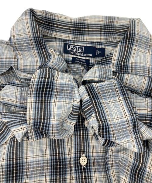 POLO RALPH LAUREN（ポロ・ラルフローレン）POLO RALPH LAUREN (ポロ・ラルフローレン) 開襟チェックシャツ ブルー サイズ:XLの古着・服飾アイテム