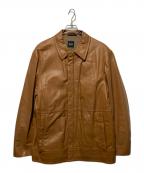 BOSS HUGO BOSSボス ヒューゴボス）の古着「ラムレザージャケット」｜ブラウン