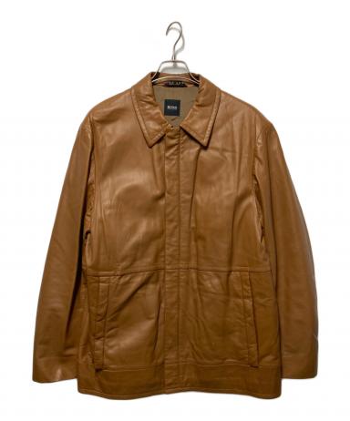 HUGO BOSS 本革 ヒューゴボス レザージャケット ダークブラウン 牛革 中古・古着通販】BOSS HUGO BOSS (ボス ヒューゴボス) ラムレザー