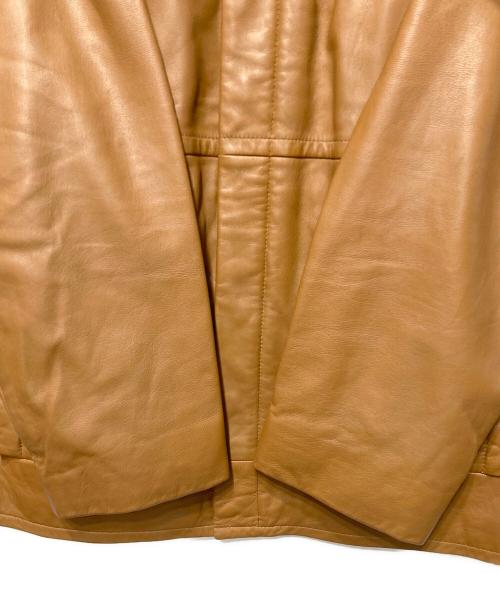 BOSS HUGO BOSS（ボス ヒューゴボス）BOSS HUGO BOSS (ボス ヒューゴボス) ラムレザージャケット ブラウン サイズ:52の古着・服飾アイテム