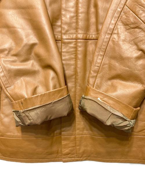 BOSS HUGO BOSS（ボス ヒューゴボス）BOSS HUGO BOSS (ボス ヒューゴボス) ラムレザージャケット ブラウン サイズ:52の古着・服飾アイテム