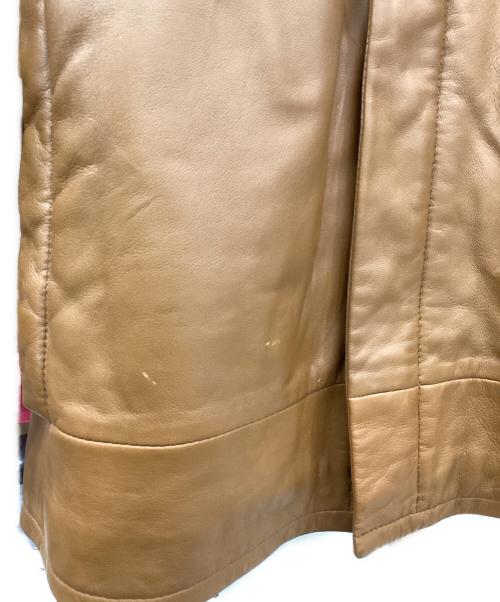 BOSS HUGO BOSS（ボス ヒューゴボス）BOSS HUGO BOSS (ボス ヒューゴボス) ラムレザージャケット ブラウン サイズ:52の古着・服飾アイテム