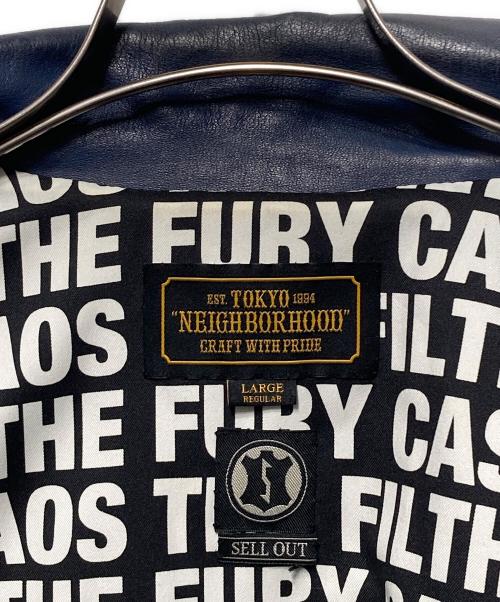 NEIGHBORHOOD（ネイバーフッド）NEIGHBORHOOD (ネイバーフッド) SELL OUT ライダースジャケット ブルー サイズ:Ｌの古着・服飾アイテム
