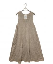 BEARDSLEY（ビアズリー）の古着「カラーネップジャンパースカート」｜ベージュ