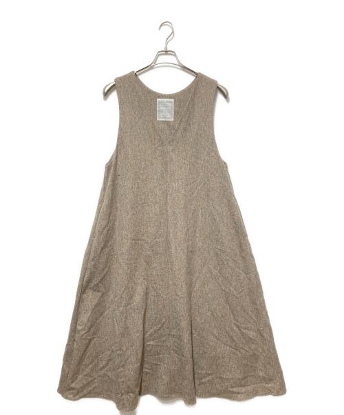 BEARDSLEY（ビアズリー）BEARDSLEY (ビアズリー) カラーネップジャンパースカート ベージュ サイズ:freeの古着・服飾アイテム